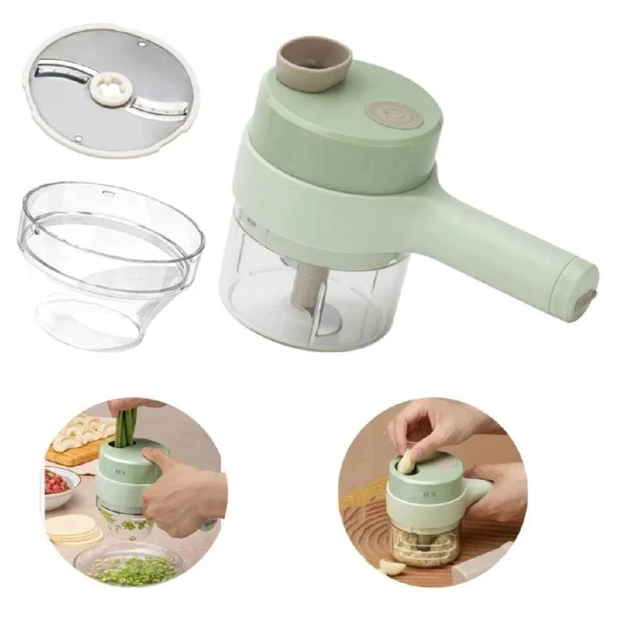 Cortador Elétrico De Legumes 4 Em 1, Sem Fio Com Carregamento USB