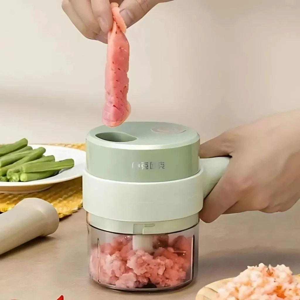 Cortador Elétrico De Legumes 4 Em 1, Sem Fio Com Carregamento USB